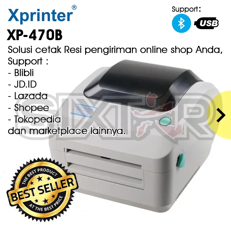 [XP-470B-BT-1] Xprinter XP-470B Printer Thermal Label Barcode Stiker Sticker Resi Pengiriman USB Bluetooth 110mm